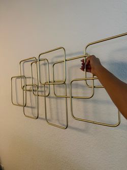 Gold Metal Geometric Wall Art Decor