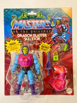 MASTERS OF THE UNIVERSE. RETRO PLAY.  DRAGON BLASTER SKELETOR 5.5" DELUXE ACTION FIGURE.