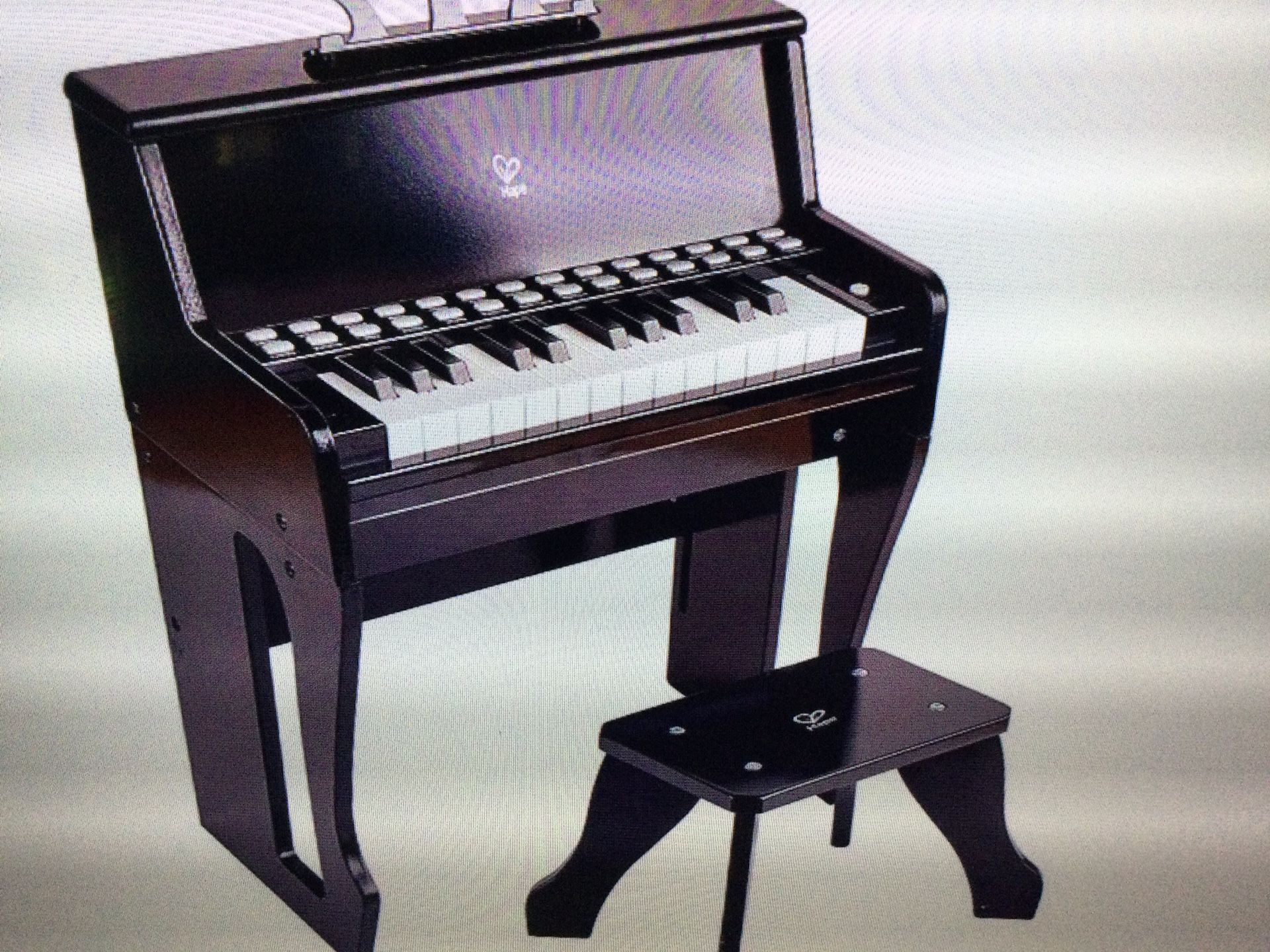 HAPE LEARN WITH LIGHTS PIANO TOY…IN EXCELLENT CONDITION……MISSING POWER CORD…OPERATING WITH BATTERIES
