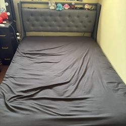 Fullsize Gray Led  With Headboard 