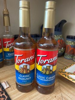 Torani Classic Hazelnut & Caramel Syrup Bottles