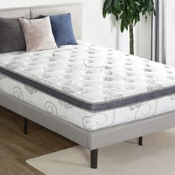 New In Box Queen Size Olee Sleep 12 in Pegasus Euro Box Top Spring Mattress-mattress Only
