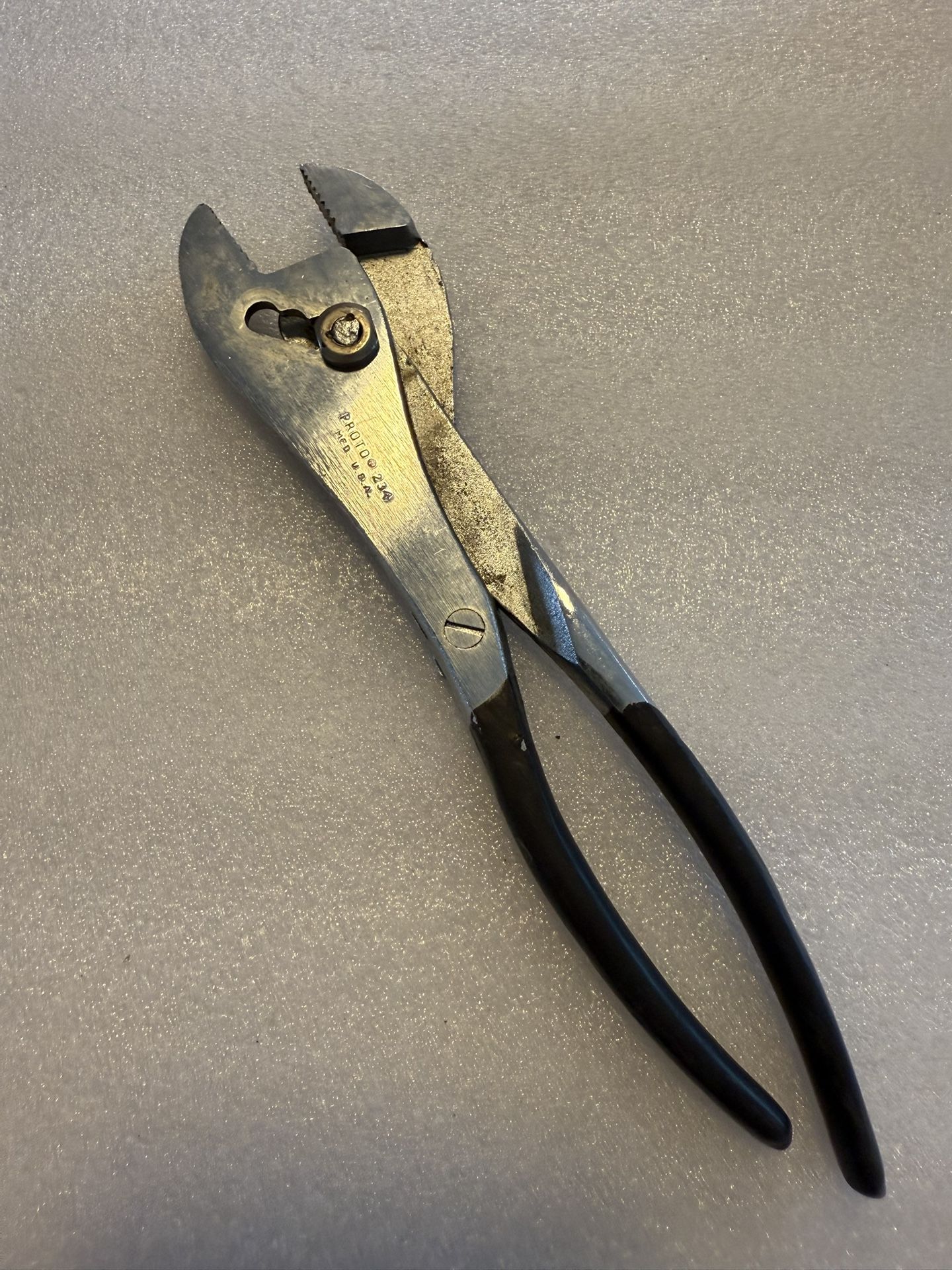 Vintage PROTO TOOLS #234 8" Adjustable Compound-leverage Pliers