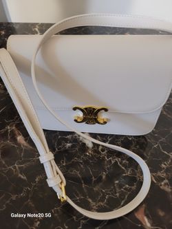 Celine Triomphe Crossbody Bag White