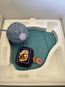 Miniature Sewing and Jewelry Scene Figurine