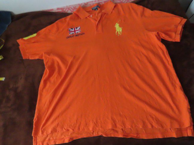 Polo Ralph Lauren Shirt Mens 3XB Big Pony Great Britain Flag Rugby Vintage