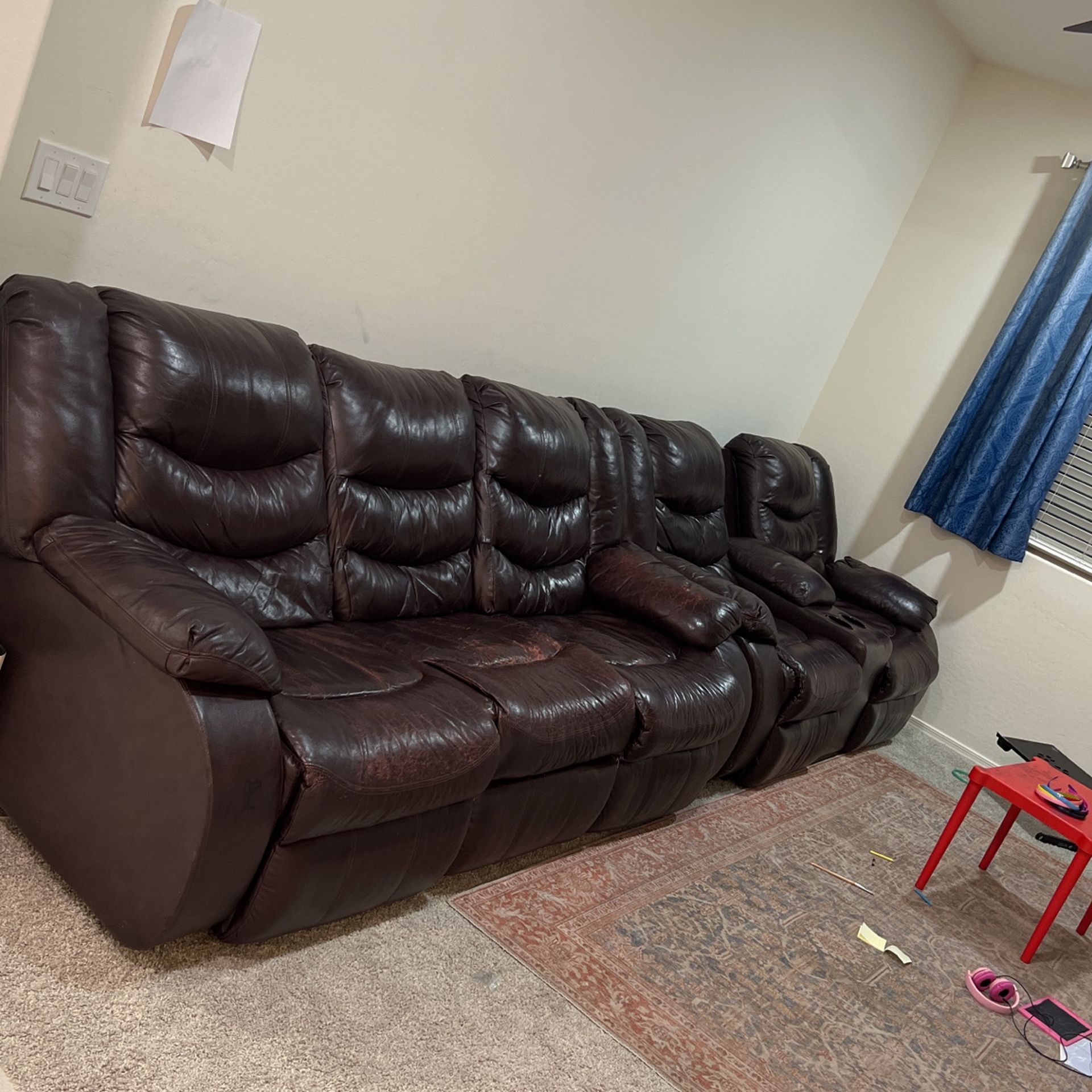 Ashley Manual Reclainer Sofa Set-good Condition 