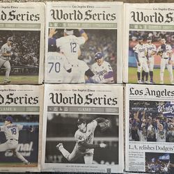 🎄SET Dodgers World Series Los Angeles Times Newspapers 