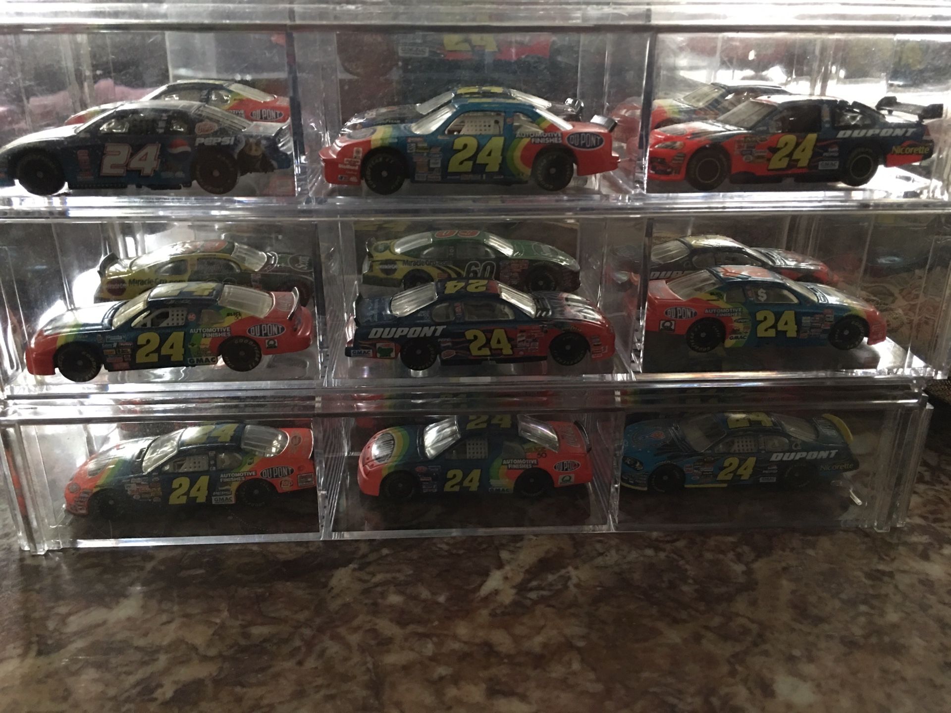 jeff gordon nascar mini car collection 18 cars