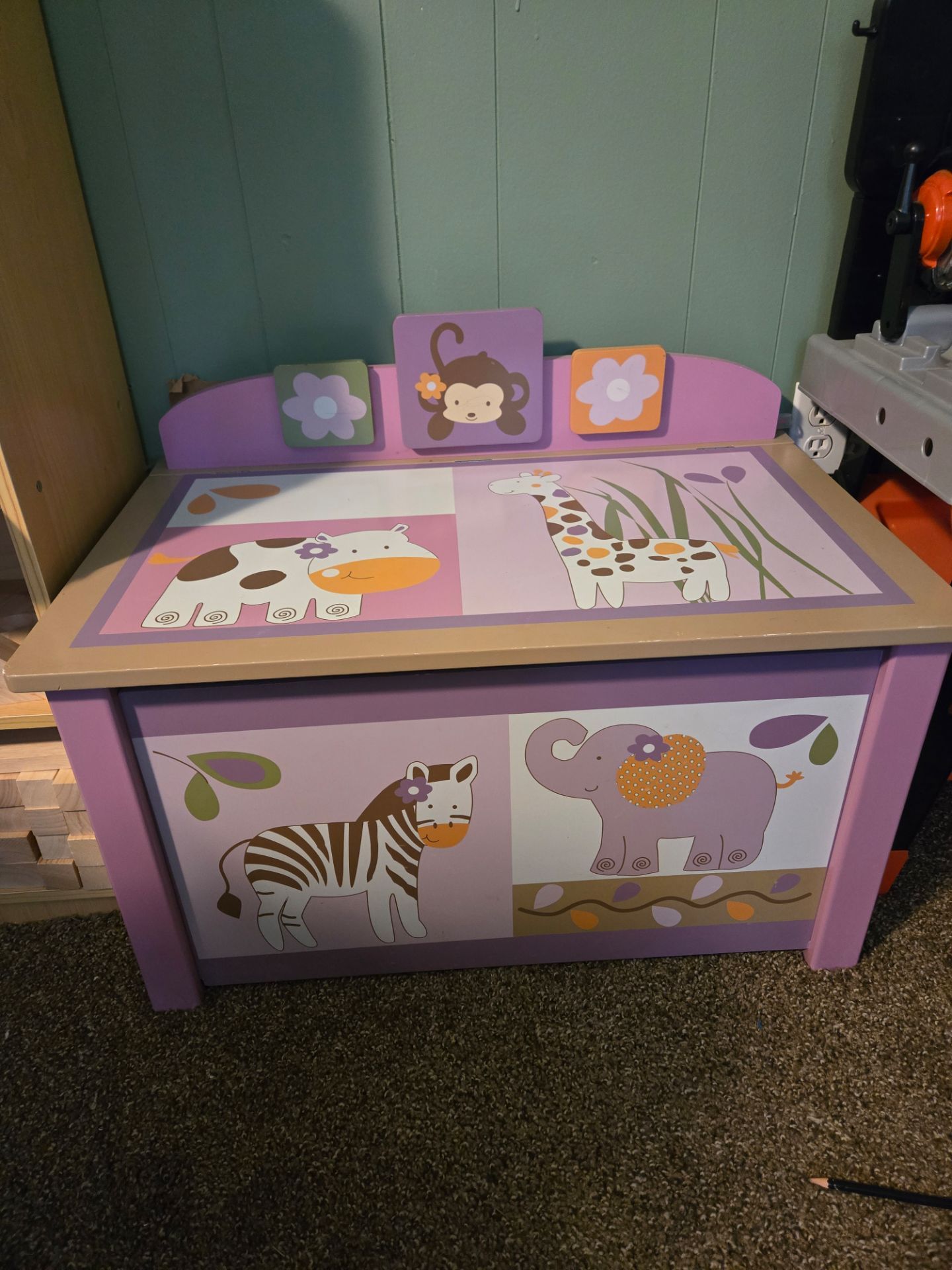Kids wooden toy chest
