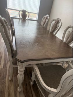 Farmhouse Style Dining Table with 8 Chairs