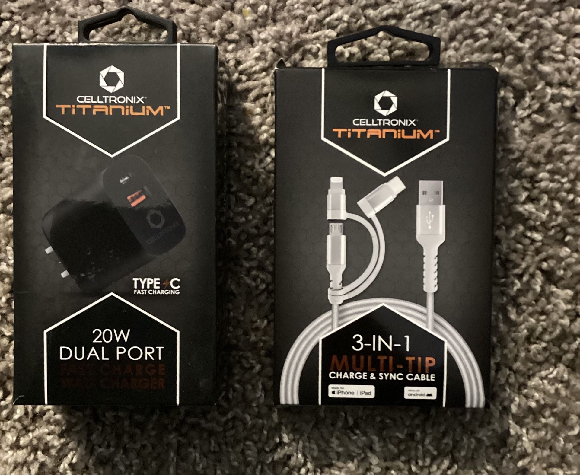 Titanium Wall Adapter And Charging Cable