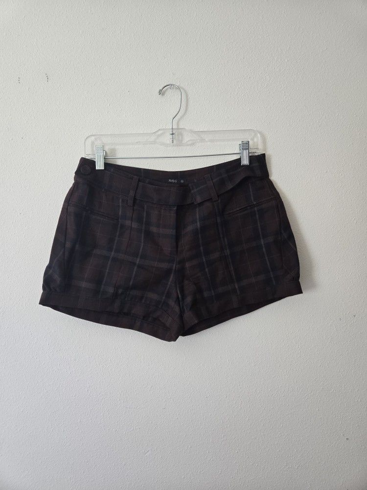 Brown Plaid Shorts