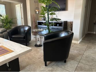 Black leather chairs