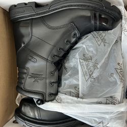 Thorogood GEN-Flex2 8” Side-Zip Black Tactical Boots for Men and Women - High-Shine Leather Heel & Toe with Goodyear Storm Welt and Slip-Resistant Out