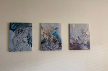 Abstract Canvas Wall Art – 3 Piece Set (12” x 16”) | MOVING SALE - More Items Available in Profile