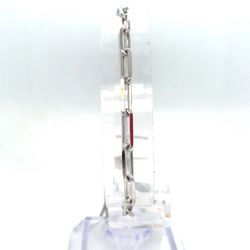 925 Sterling Silver Lariat Paperclip Bracelet 4.40g 172502/3