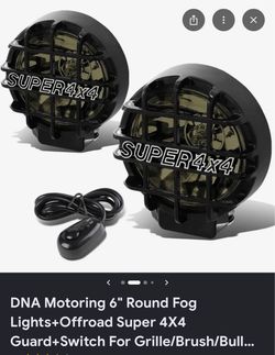 6" Round Fog Lights+Offroad Super 4X4 Guard+Switch For Grille/Brush/Bull...