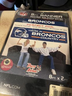 Bronco Shoes Size 9 And Bronco banner
