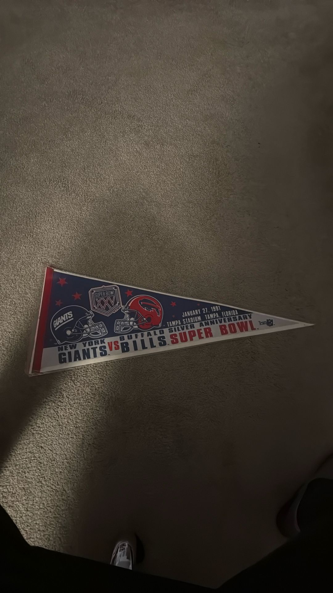 New York Giants Vs Buffalo Bills Super Bowl XXV Pennant