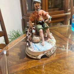 Vintage Large Sartori Capodimonte Figurine Detailed Signed Italy Rare