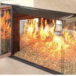 Gold Fireplace Glass Pieces 