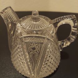 Antique Early American Pressed Glass Rum Jug