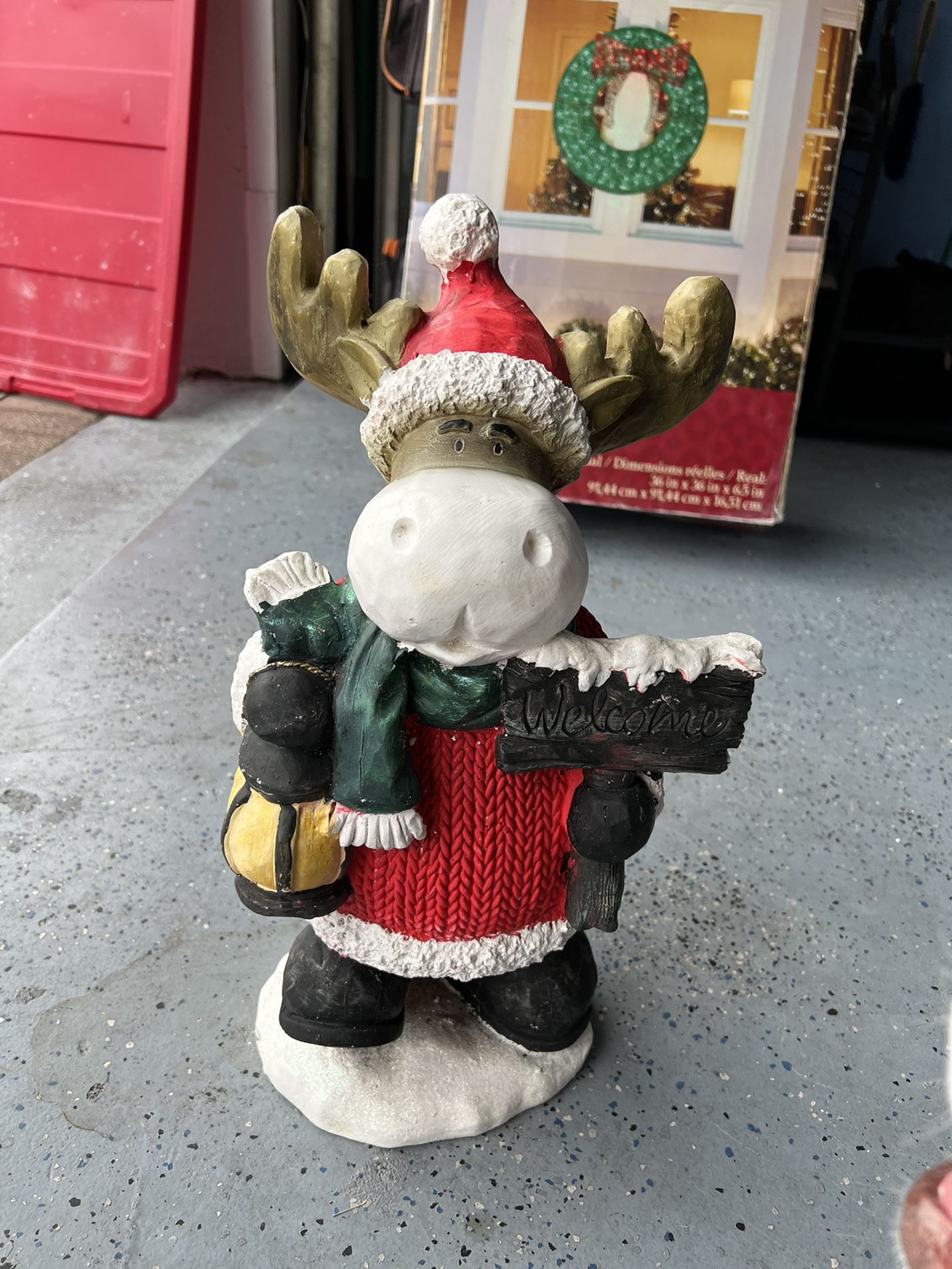 Christmas Moose Statue