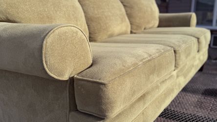*Free Delivery* Green Suede Sofa Couch, Great Condition