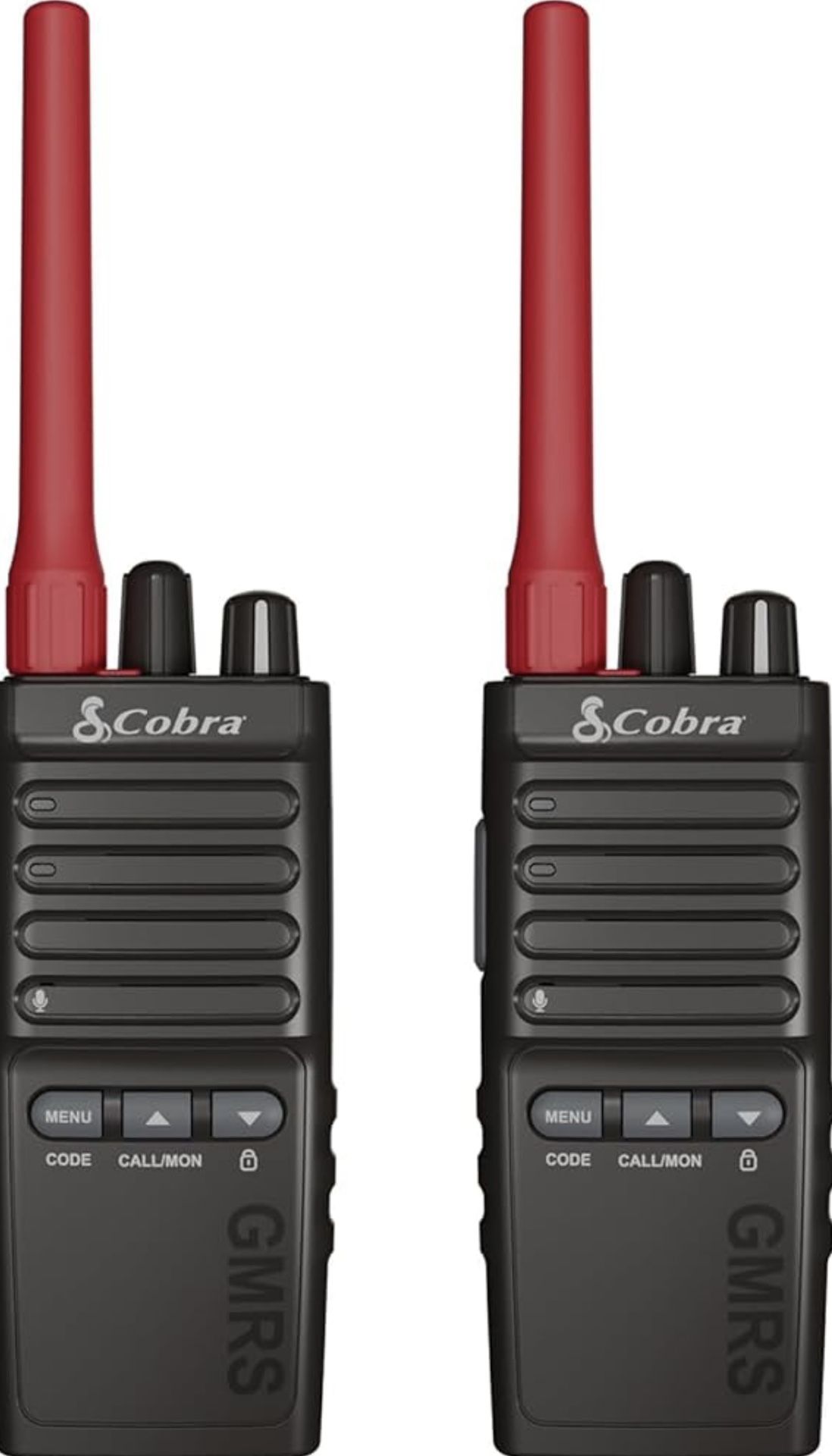 Cobra Trailblazer 500 GMRS Radio (2-Pack) – IP54 Rugged No-Display Design, 2.5W Long Range Walkie Talkies, 16hr Battery, Swivel Holster, Programmable 