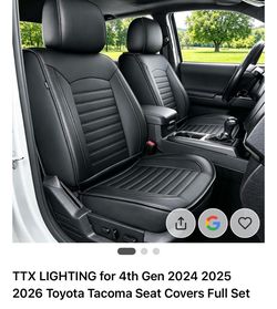 Black Leather Car Seat Covers Set for Toyota Tacoma