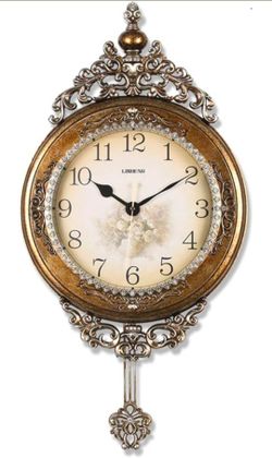 Elegant, Traditional, Decorative, Hand Painted Modern Grandfather Wall Clock Fancy Ethnic Luxury Handmade Decoration, Swinging Pendulum for New Room o