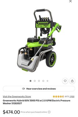 Greenworks Pressure Washer 3000psi (brand new in box)
