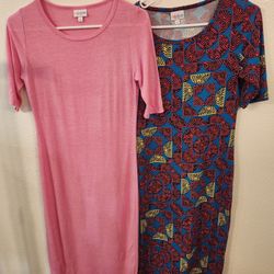 Lot of 2 Women's Lularoe T Shirt Dresses