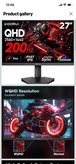Gaming Monitor 27” Black Koorui