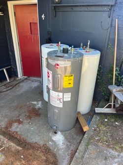 Three electric hot water heaters
