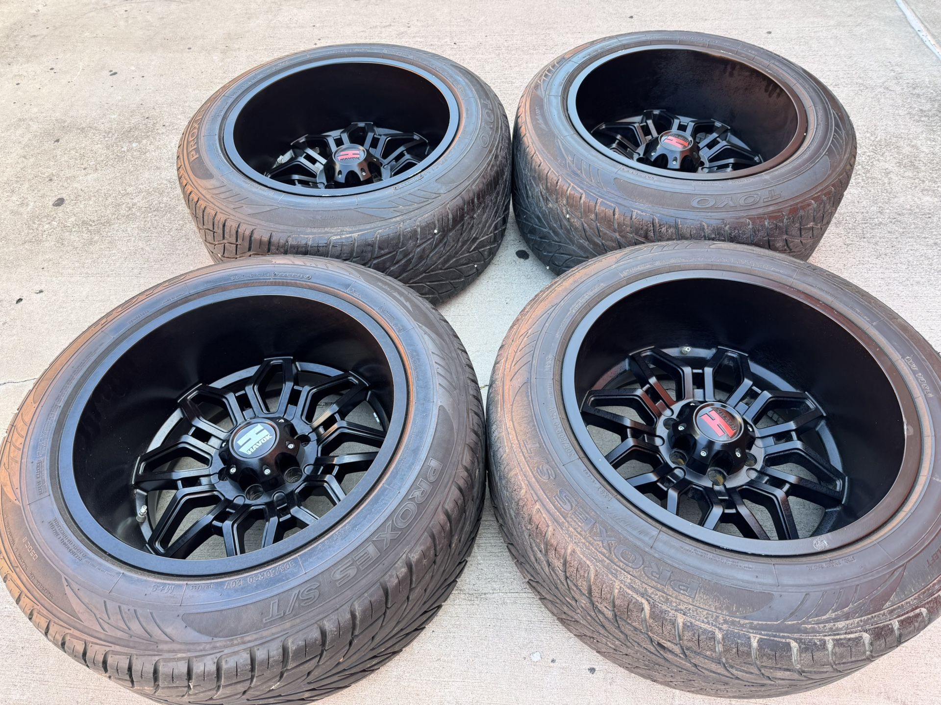 BLACK TOYOTA NISSAN HUMMER CHEVY GMC CADILLAC WHEELS 20X12 INCH