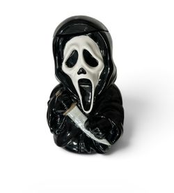 Halloween Ghost Face Scream Cookie Storage Jar Figurine New!