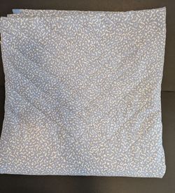 Quilted Light Blue Reversible Bedding White Abstract Print 84 W x 88 L
