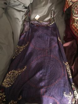 Purple boho flowing tank dress