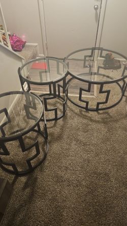 Glass coffee table set