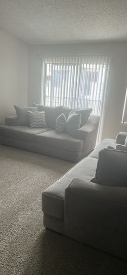 2 Piece Grey Livingroom Set $550 Or Best Offer