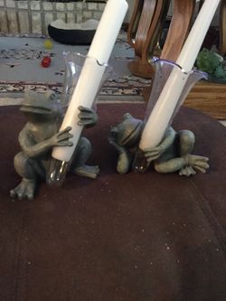Frog candle holders