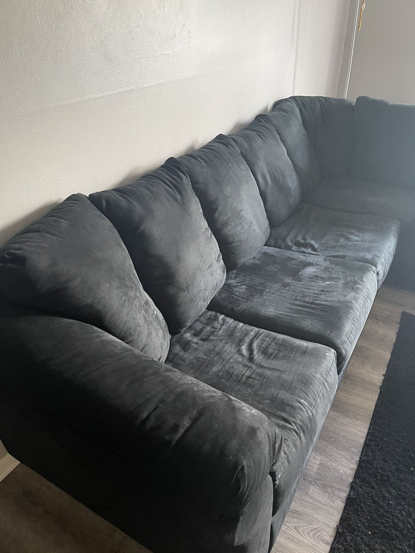 Black Sectional & Table 