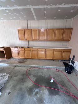 Wood cabinets