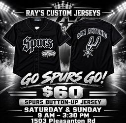 San Antonio Spurs Custom Button-Up Baseball Jersey