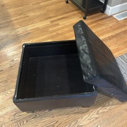 Free: Well Loved Black storage  Ottoman