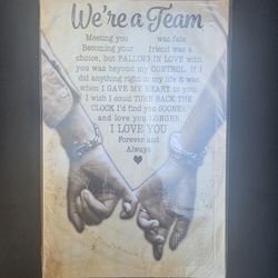 "We're a Team" Romantic Couple's Canvas Wall Art - New 