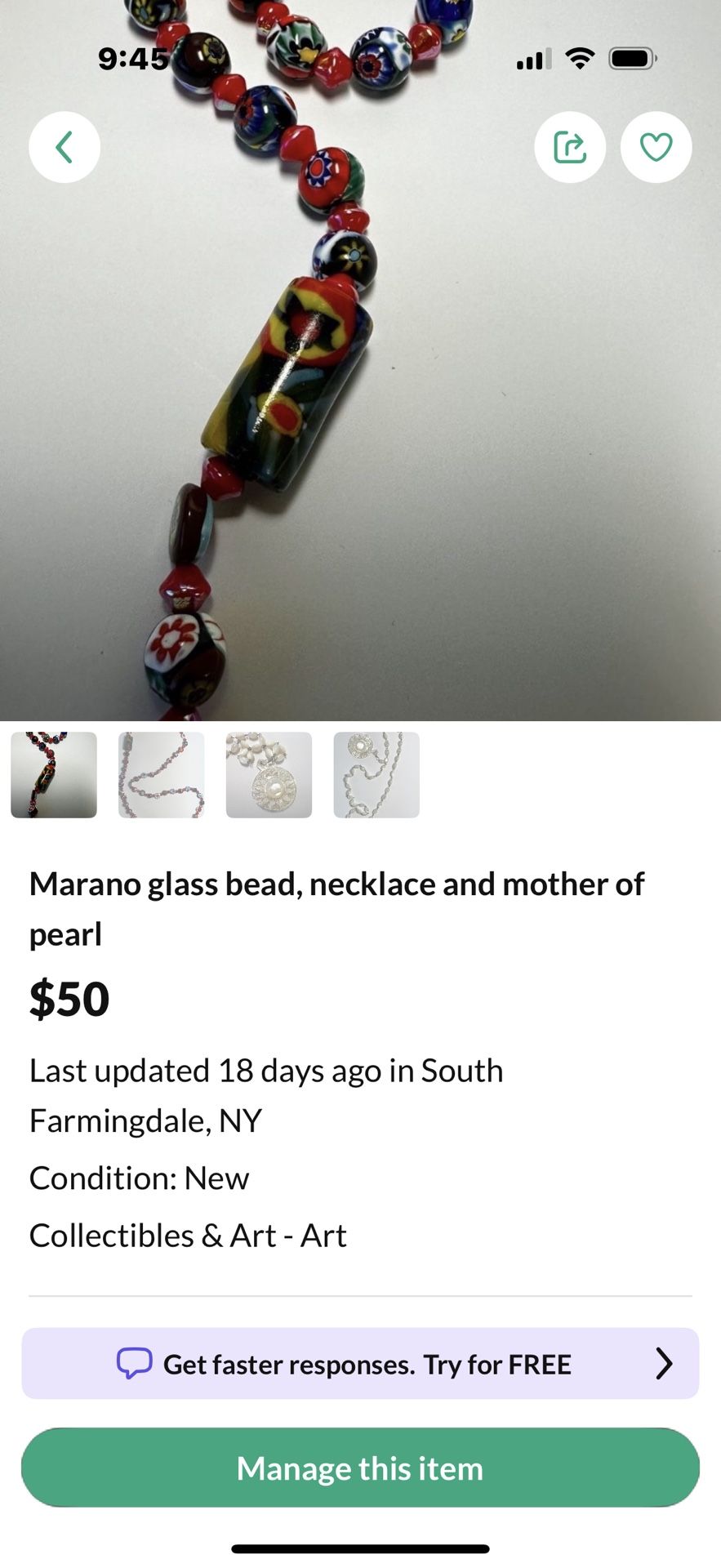 Marano Glass, Necklace And Mother Of Pearl