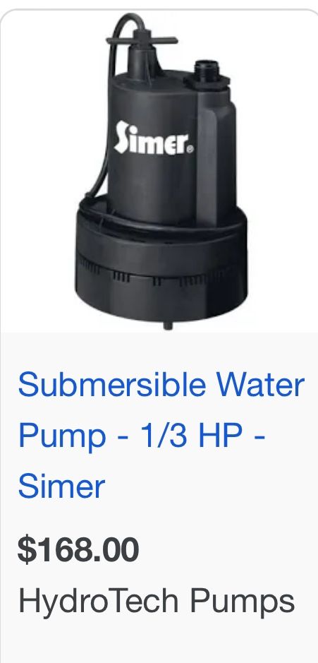 Simer utility pump / bomba sumergible